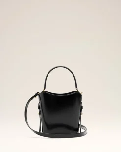 Sac Seau Noir Mini Paris Paris En Cuir Glacé