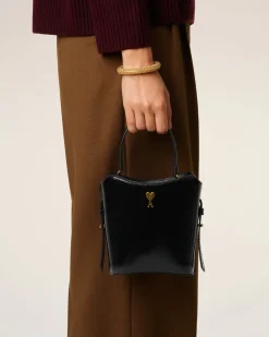 Sac Seau Noir Mini Paris Paris En Cuir Glacé