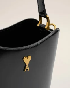 Sac Seau Noir Mini Paris Paris En Cuir Glacé