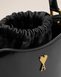 Sac Seau Noir Mini Paris Paris En Cuir Glacé