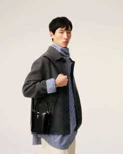 Sac Seau Noir Mini Paris Paris En Cuir Glacé