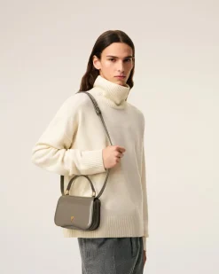 Sac Top Handle Gris Paris Paris En Cuir Glacé