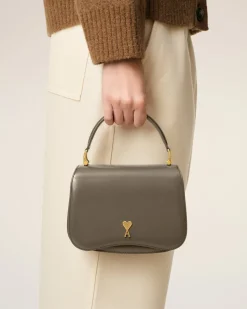 Sac Top Handle Gris Paris Paris En Cuir Glacé