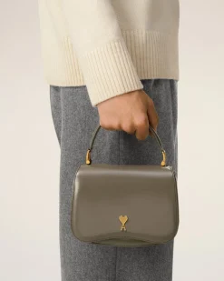 Sac Top Handle Gris Paris Paris En Cuir Glacé