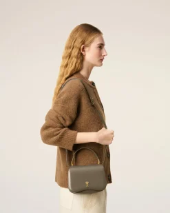 Sac Top Handle Gris Paris Paris En Cuir Glacé