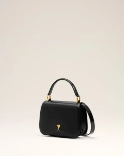 Sac Top Handle Noir Paris Paris En Cuir Glacé