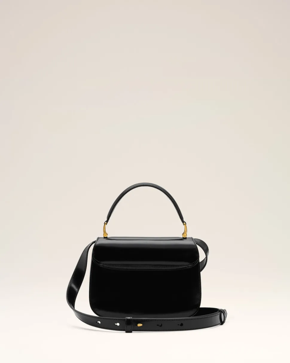 Sac Top Handle Noir Paris Paris En Cuir Glacé