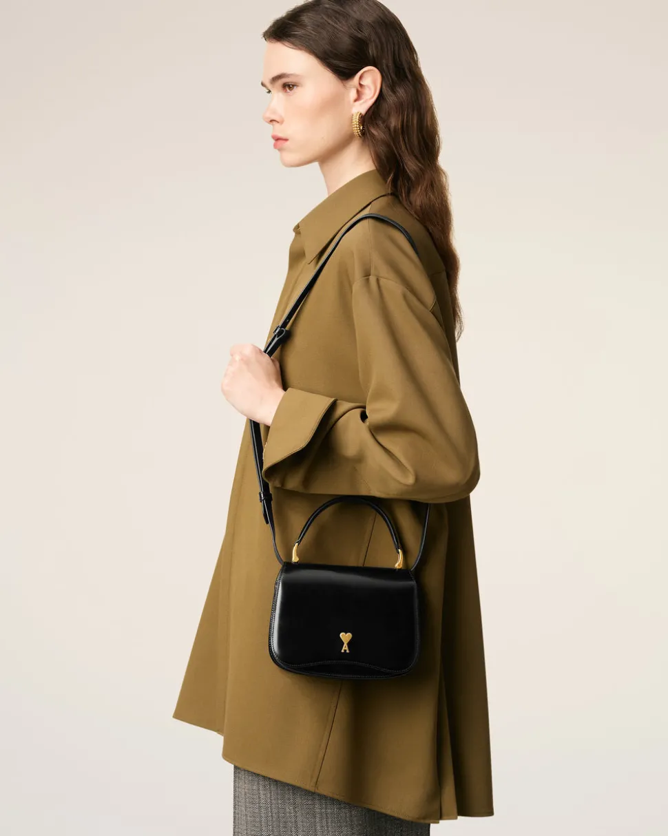 Sac Top Handle Noir Paris Paris En Cuir Glacé