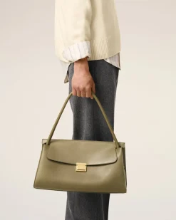 Sac Vert Mimi En Cuir Lisse