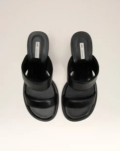 Sandales Piano Noires En Cuir