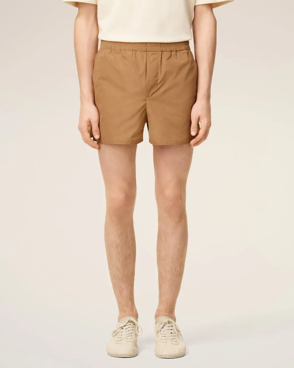 Short Marron En Taffetas