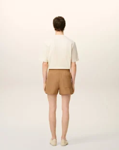 Short Marron En Taffetas