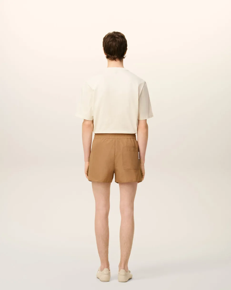 Short Marron En Taffetas