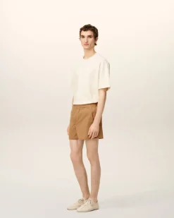 Short Marron En Taffetas