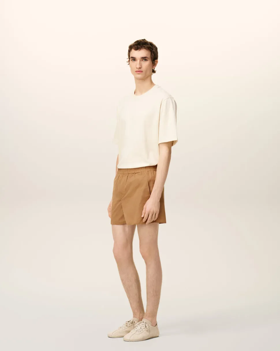 Short Marron En Taffetas