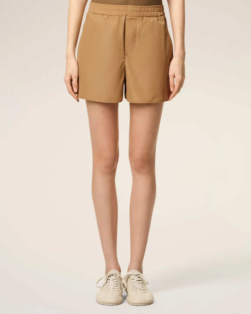 Short Marron En Taffetas