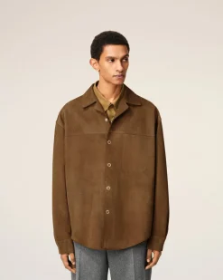 Surchemise Marron En Cuir