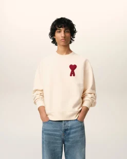Sweatshirt Beige Patch Ami de Coeur En Coton