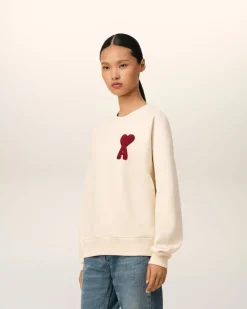 Sweatshirt Beige Patch Ami de Coeur En Coton