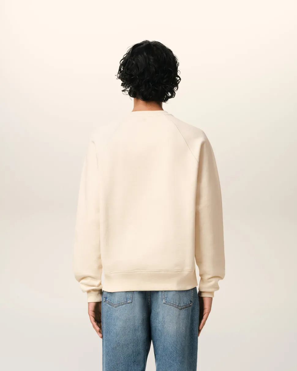 Sweatshirt Beige Patch Ami de Coeur En Coton