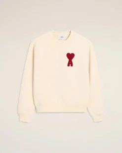 Sweatshirt Beige Patch Ami de Coeur En Coton