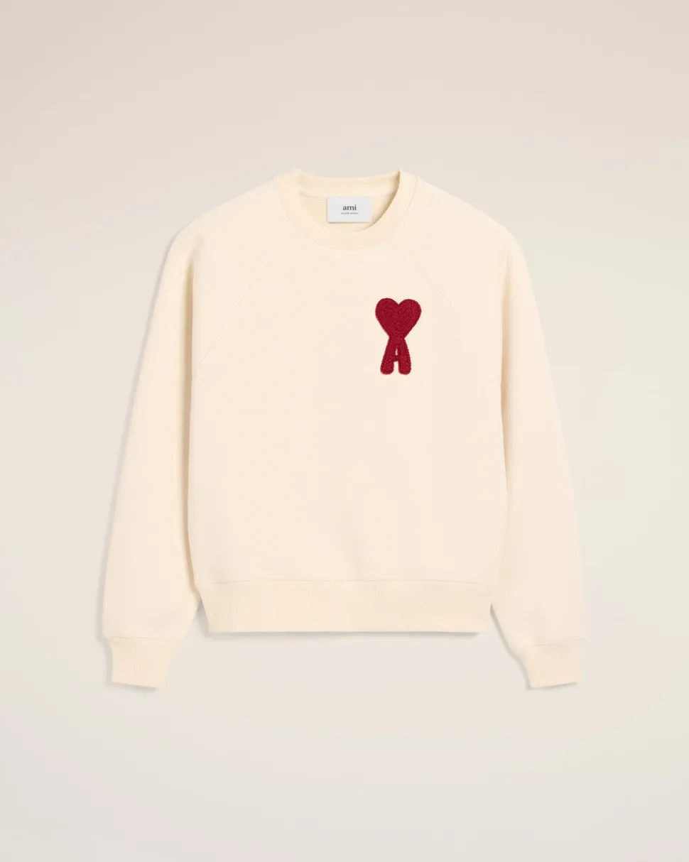 Sweatshirt Beige Patch Ami de Coeur En Coton