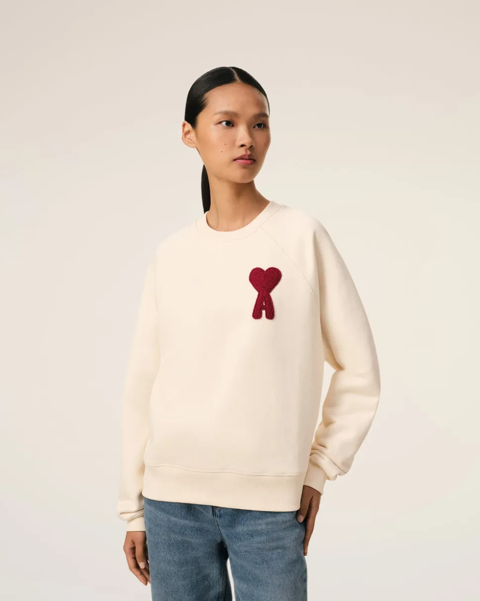 Sweatshirt Beige Patch Ami de Coeur En Coton