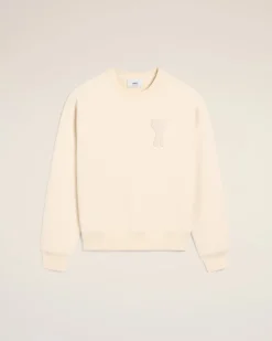 Sweatshirt Beige Patch Ami de Coeur En Coton