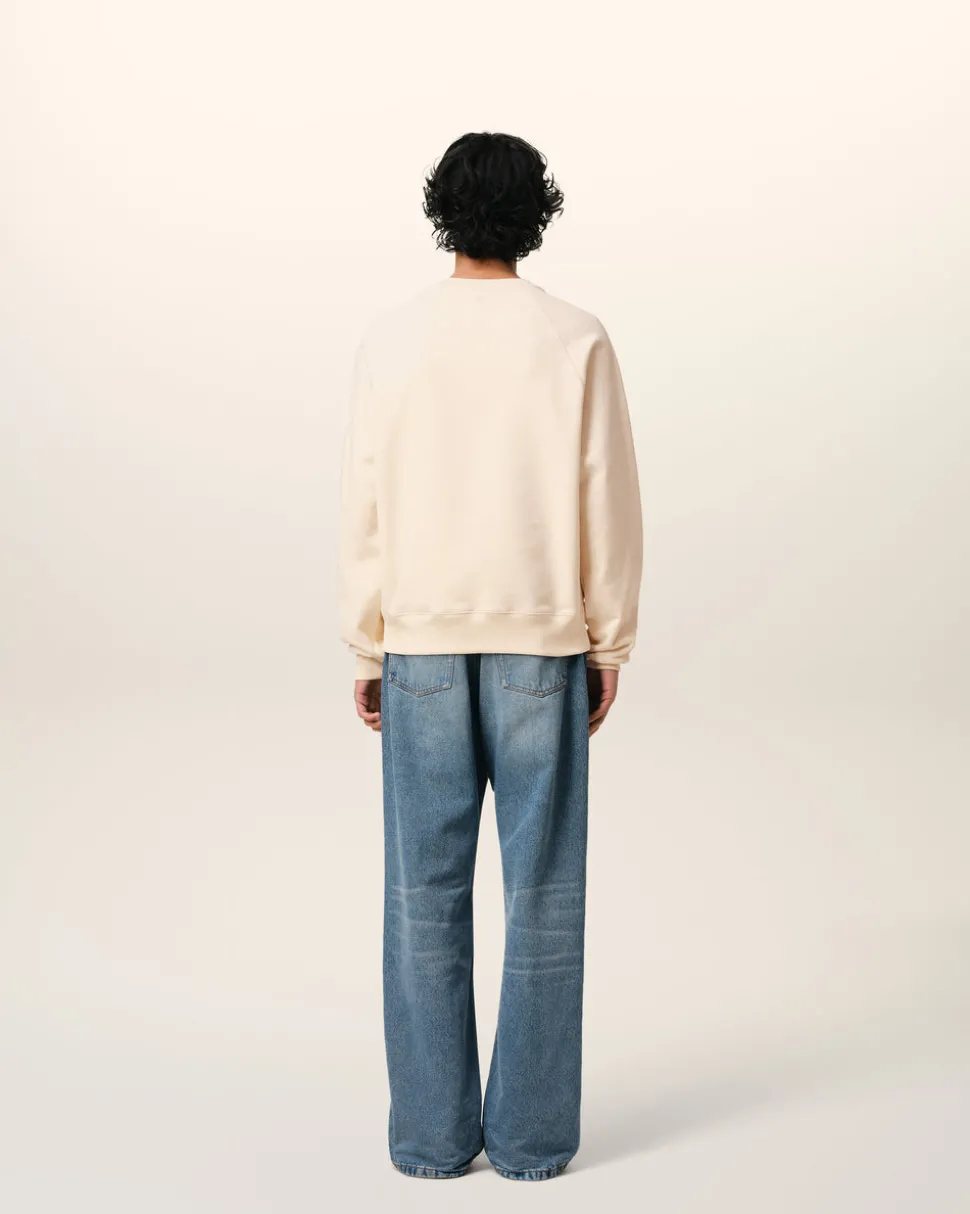 Sweatshirt Beige Patch Ami de Coeur En Coton