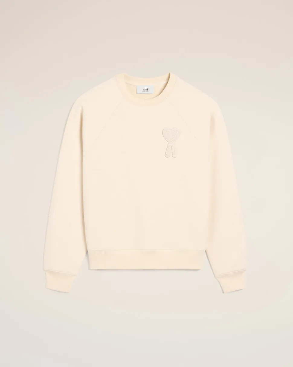 Sweatshirt Beige Patch Ami de Coeur En Coton