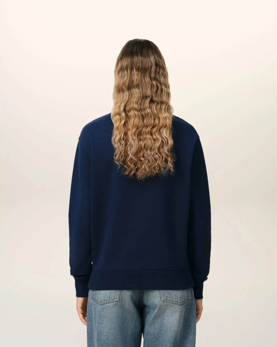 Sweatshirt Bleu Ami De Coeur En Coton Biologique