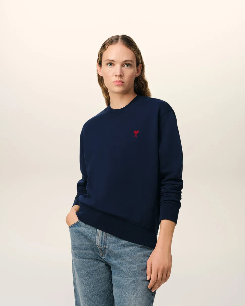Sweatshirt Bleu Ami De Coeur En Coton Biologique