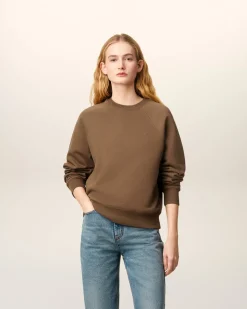 Sweatshirt Marron Ami De Coeur En Coton