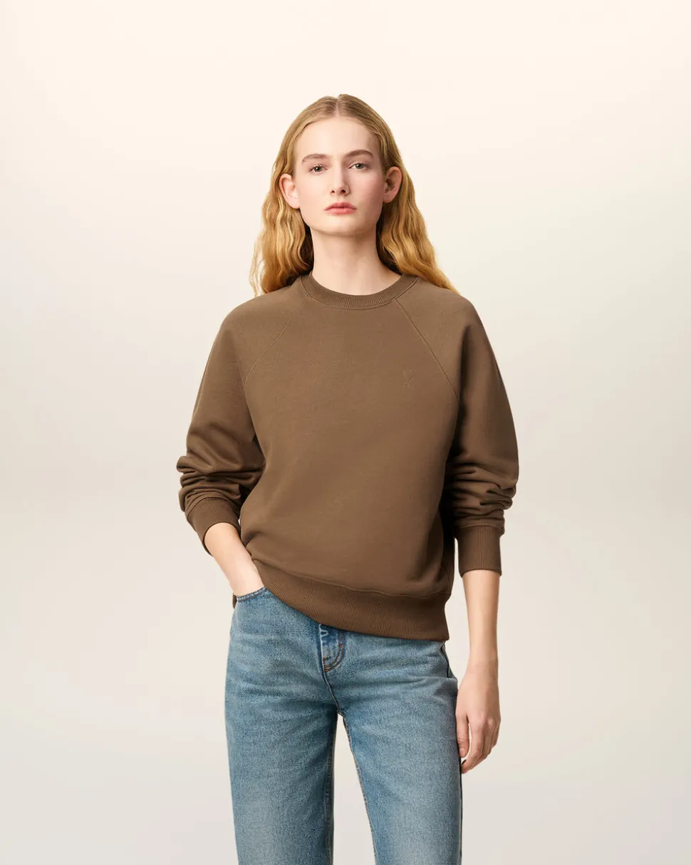 Sweatshirt Marron Ami De Coeur En Coton