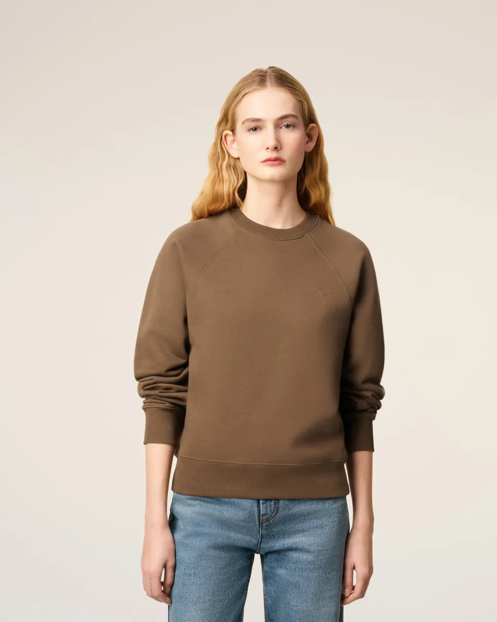 Sweatshirt Marron Ami De Coeur En Coton