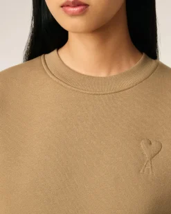 Sweatshirt Marron Ami De Coeur En Coton