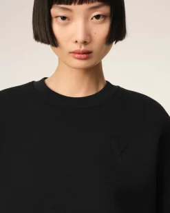 Sweatshirt Noir Ami de Coeur En Coton