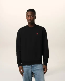 Sweatshirt Noir Ami De Coeur En Coton Biologique
