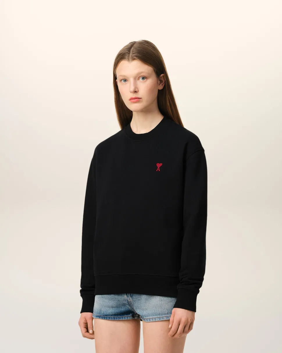 Sweatshirt Noir Ami De Coeur En Coton Biologique