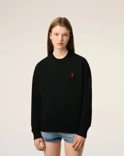 Sweatshirt Noir Ami De Coeur En Coton Biologique