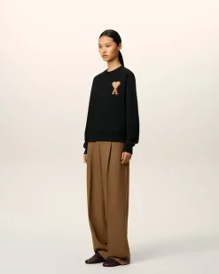 Sweatshirt Noir Ami de Coeur En Coton