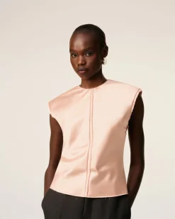 Top Sans Manches Avec Details Bords Francs