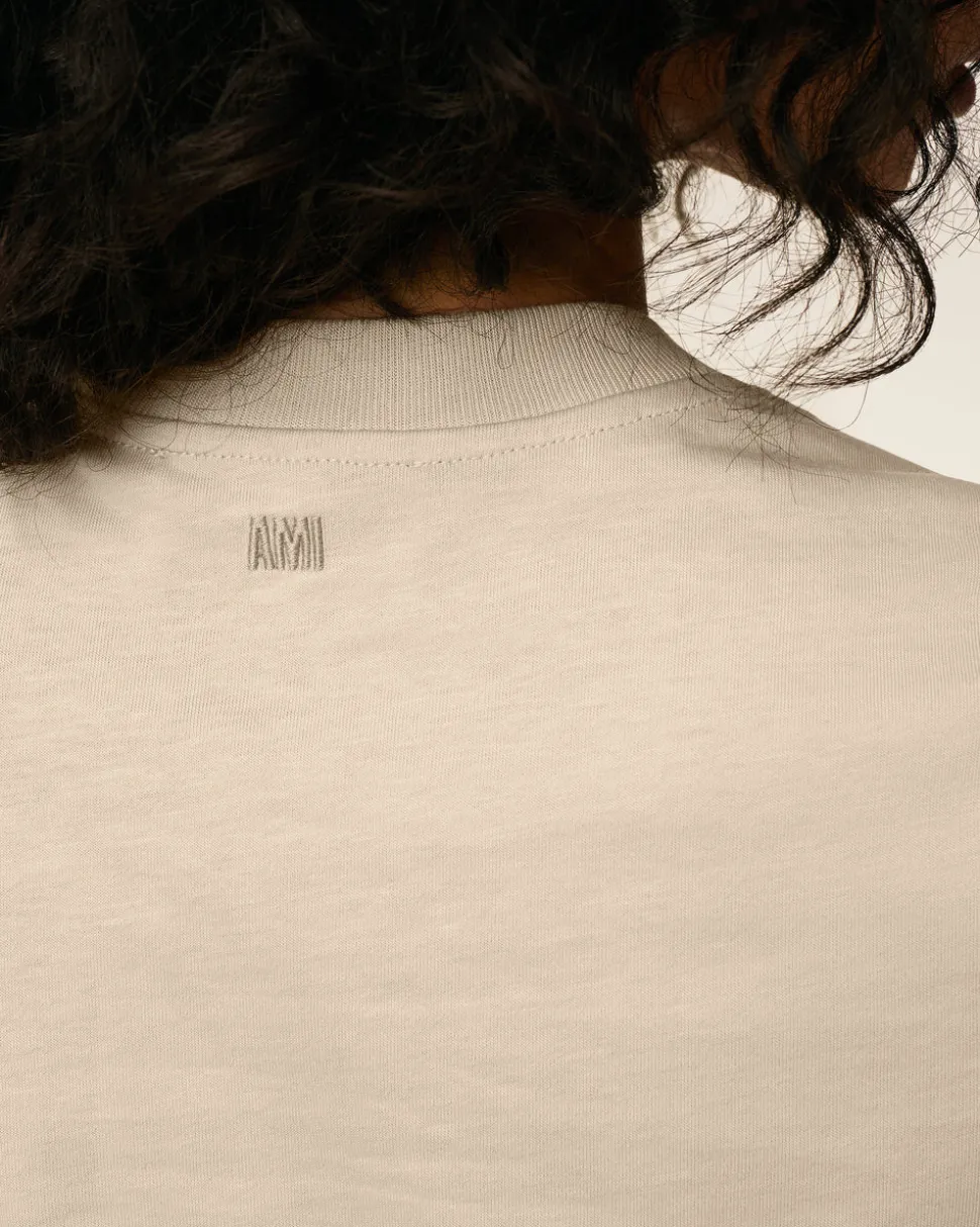 T-shirt Beige Ami De Coeur Croppé En Coton