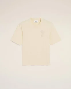 T-Shirt Beige Patch Ami de Coeur En Coton