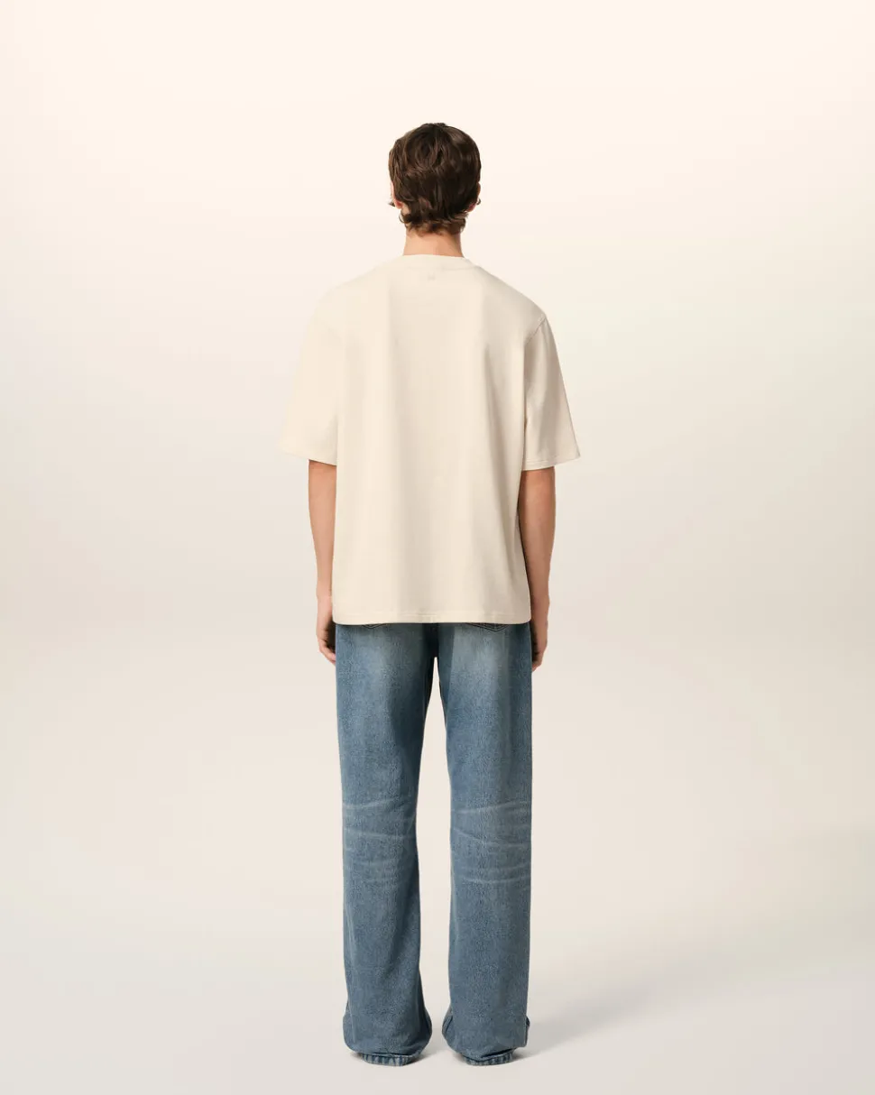 T-Shirt Beige Patch Ami de Coeur En Coton