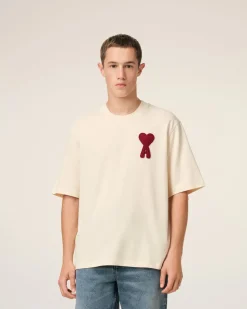 T-Shirt Beige Patch Ami de Coeur En Coton