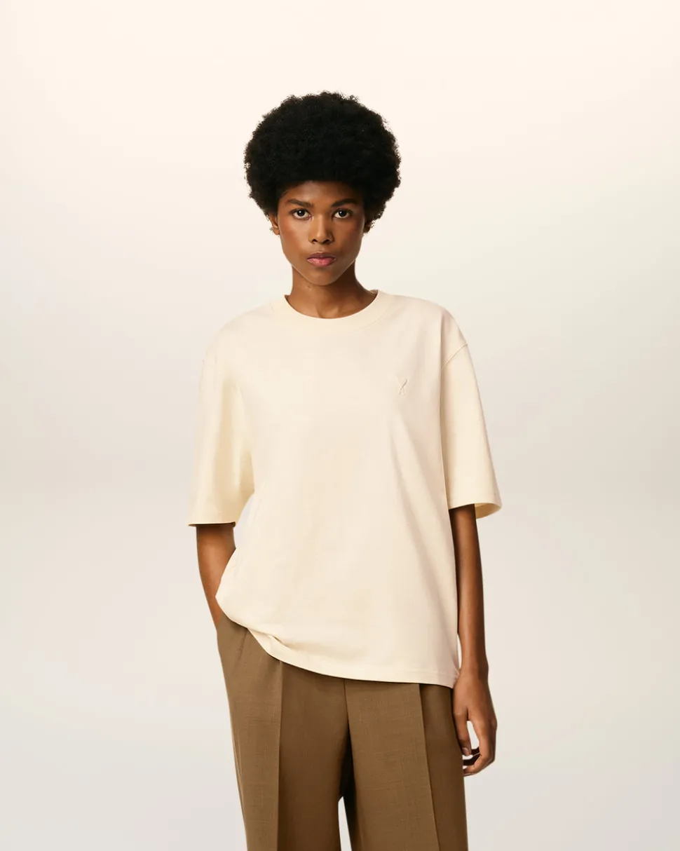 T-shirt Blanc Ami De Coeur En Coton