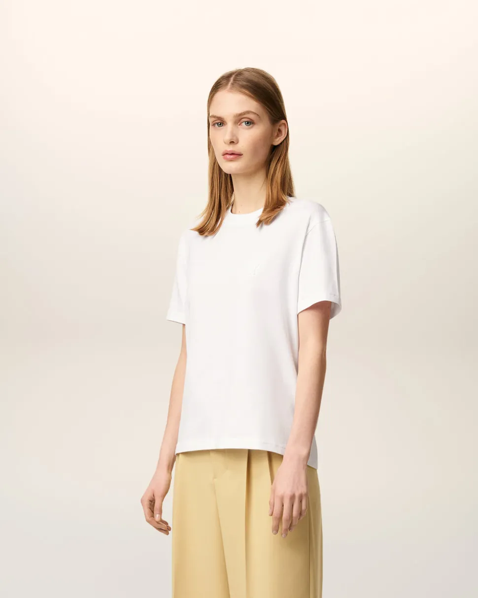 T-shirt Blanc Ami De Coeur En Coton Biologique