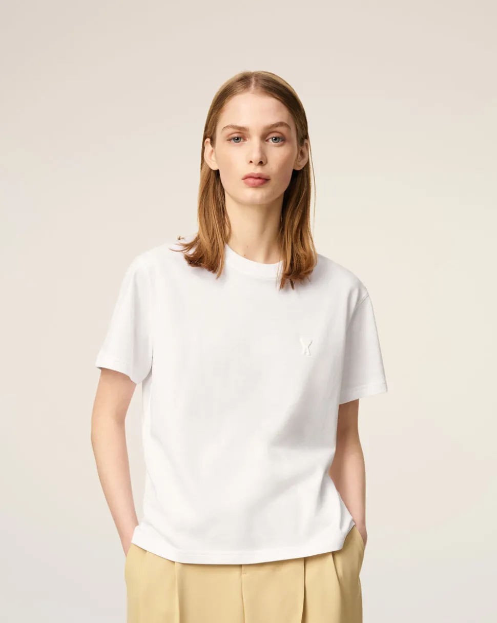 T-shirt Blanc Ami De Coeur En Coton Biologique