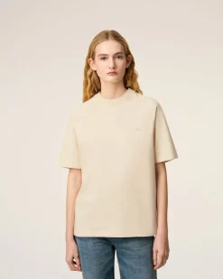 T-shirt Blanc Manches Courtes En Coton